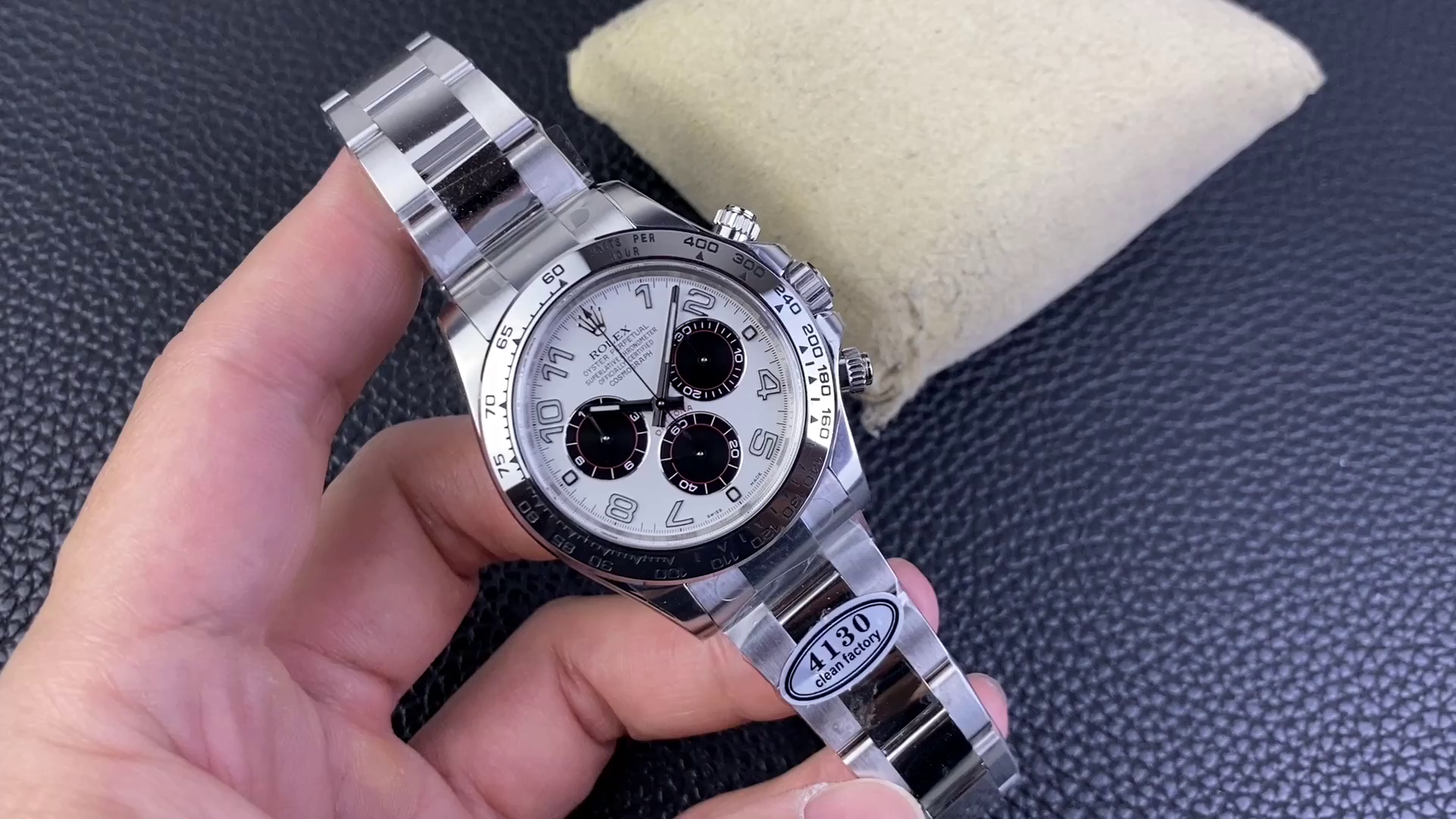 Replica Rolex Cosmograph Daytona 116509 White Arabic Dial White Gold 40MM Mens Watch - QualitySwissReplica