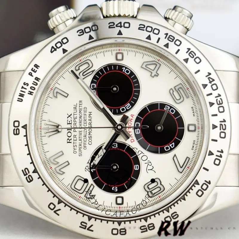 Replica Rolex Daytona 116519 White Dial Black Eyes 40mm Mens Watch - QualitySwissReplica