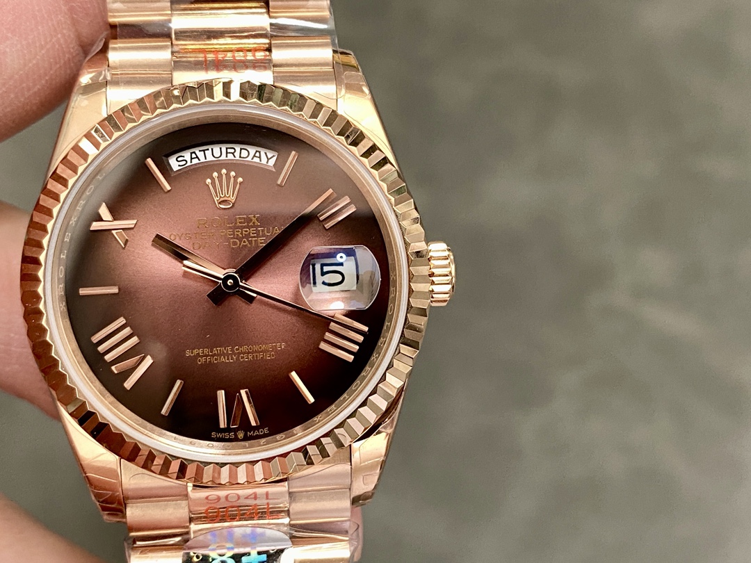 Replica Rolex Day Date 128235 0075 Brown Ombré Roman Dial 36mm - QualitySwissReplica