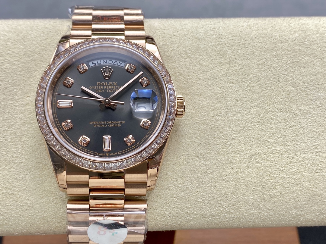 Replica Rolex Day-Date 128345RBR Slate Dial Everose Gold 36MM Unisex Watch - QualitySwissReplica