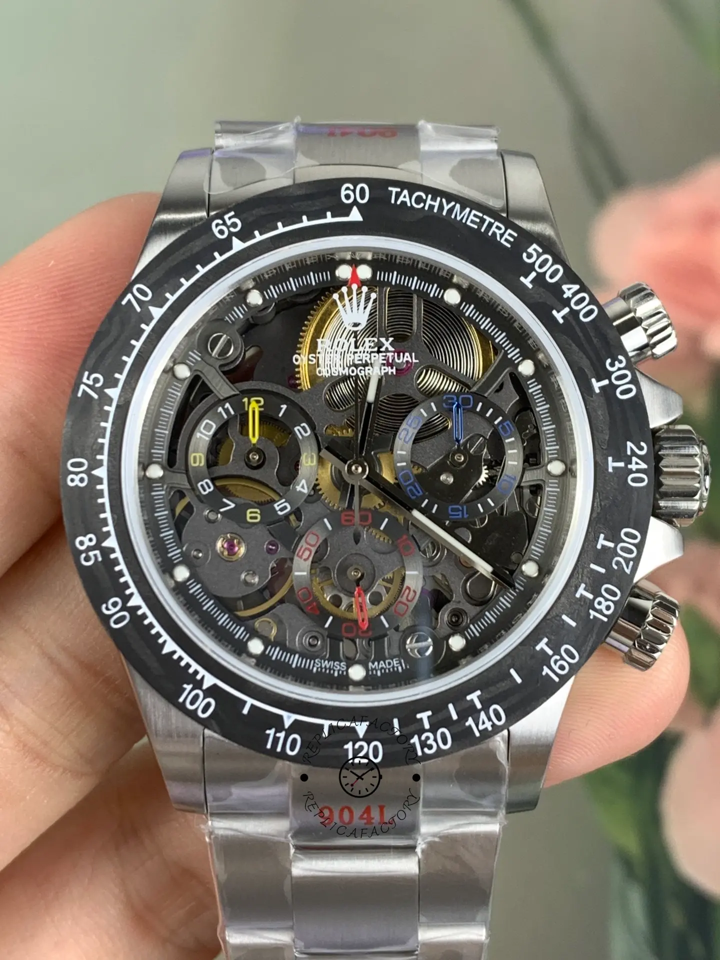 Replica Rolex Daytona 116520 ADG Skeleton Dial Steel Bracelet Steel Case Watch - QualitySwissReplica