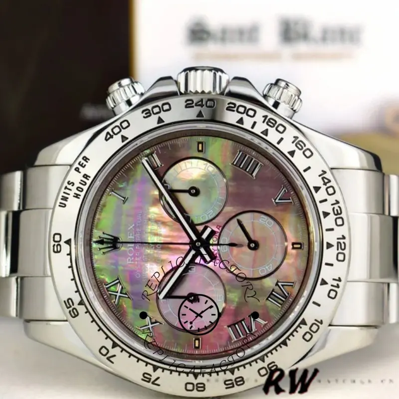 Replica Rolex Cosmograph Daytona 116509 Black Mother of Pearl Dial 40MM Mens Watch - QualitySwissReplica