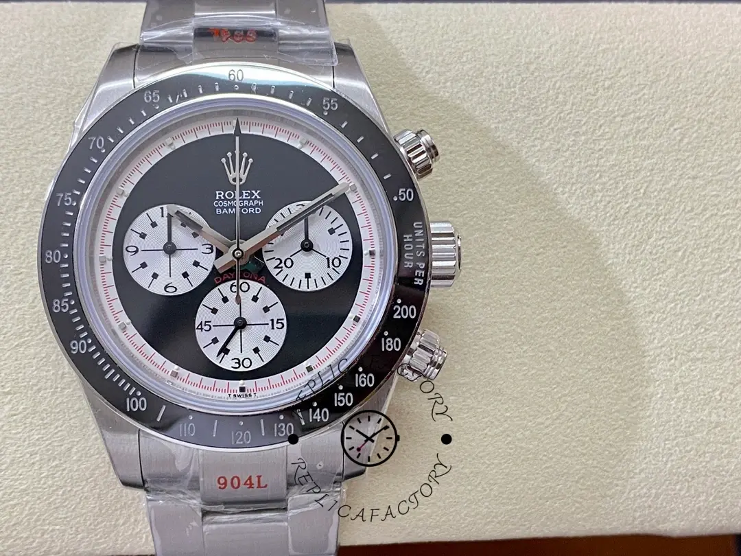 Replica Rolex Cosmograph Daytona 116520 Bamford Heritage Paul Newman Black Dial Steel 40mm Men's Watch - QualitySwissReplica