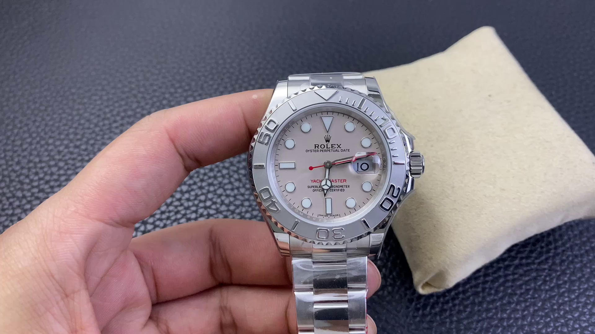 Replica Rolex Yacht-Master 116622 Stainless Steel platinum Dial 40mm Mens Watch - QualitySwissReplica