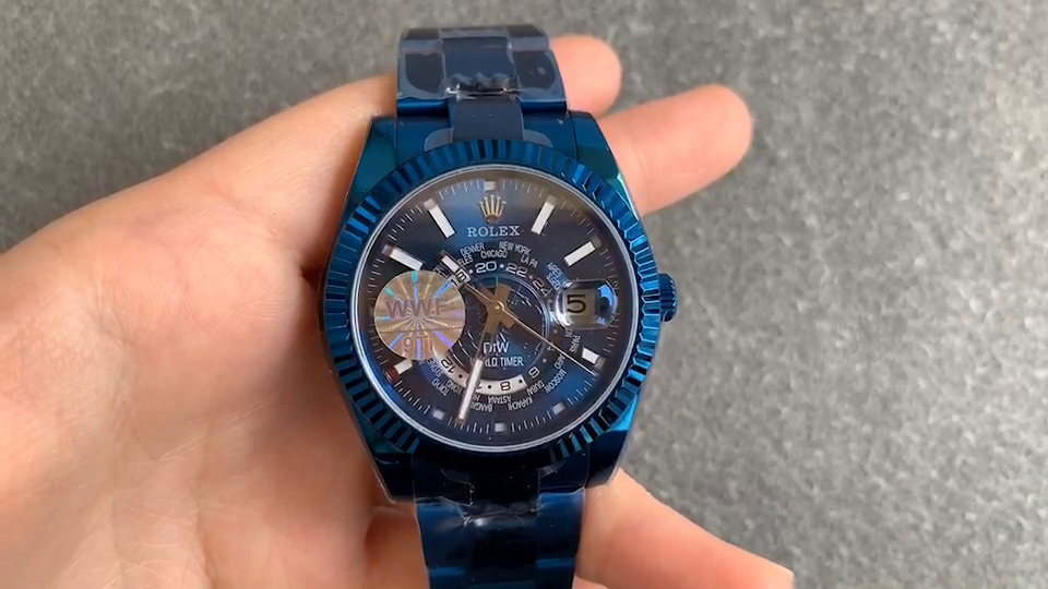 Replica Rolex DiW Sky Dweller 326934 BLUE DLC 40MM Men's Watch - QualitySwissReplica