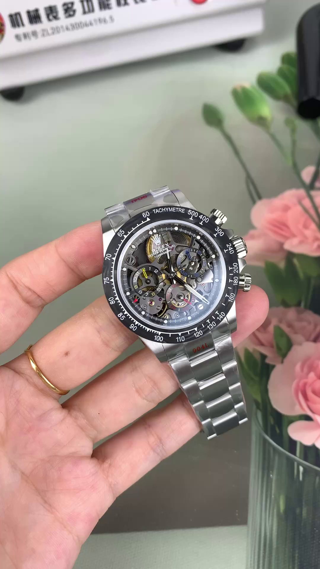 Replica Rolex Daytona 116520 ADG Skeleton Dial Steel Bracelet Steel Case Watch - QualitySwissReplica