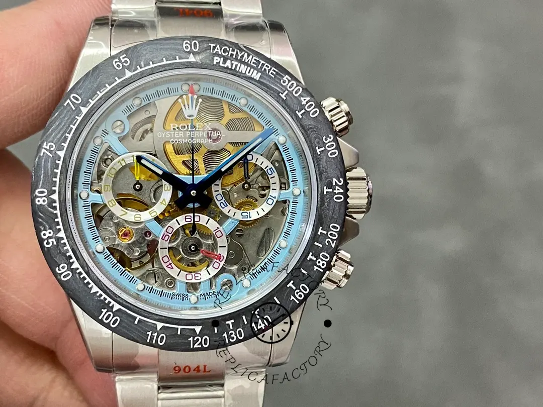 Replica Daytona Daytona Artisans De Geneve Carbon Fiber Bezel Colorful Skeleton Dial 116500LN - QualitySwissReplica