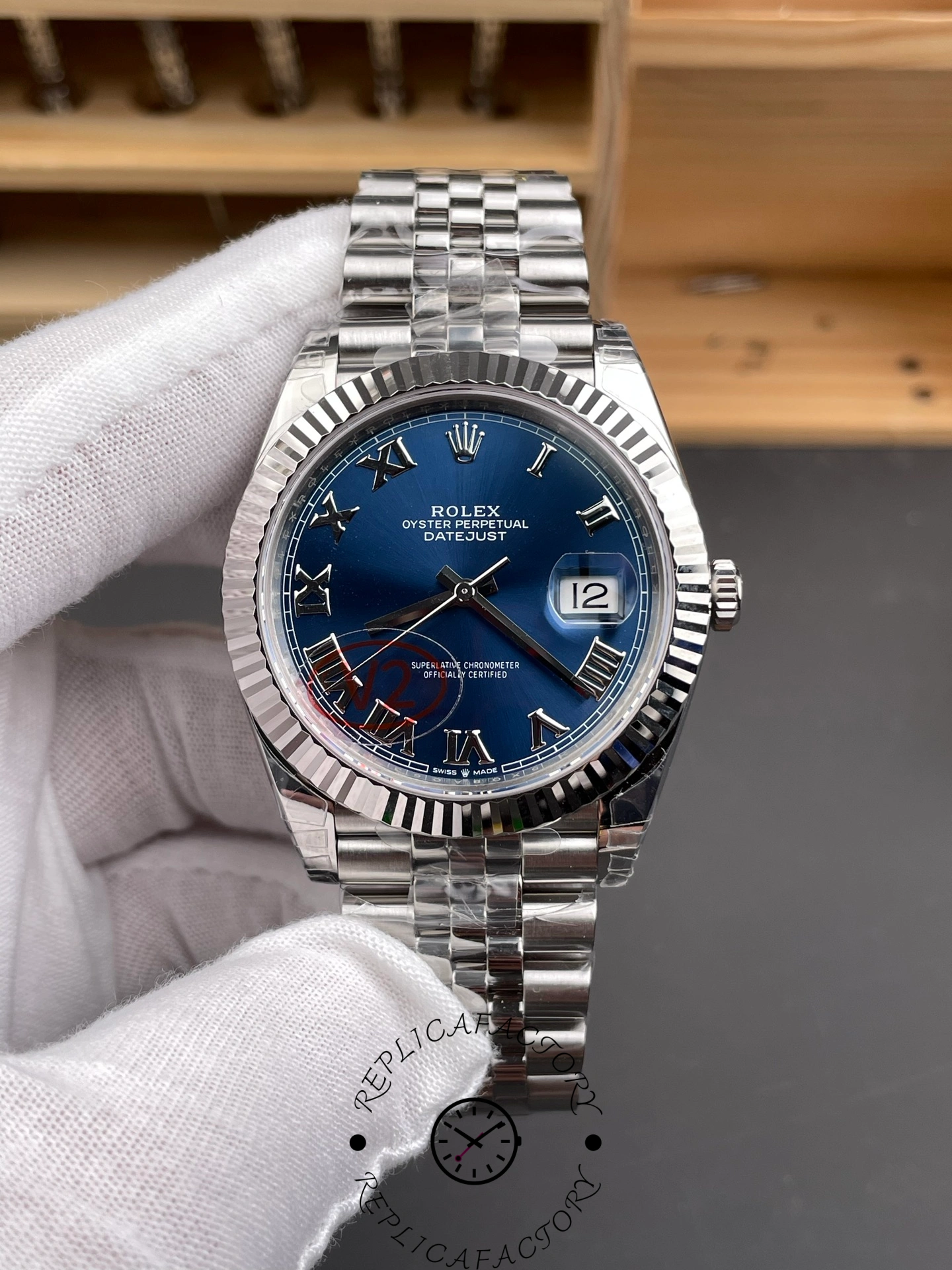 Replica Rolex Datejust 41 Oystersteel Blue Dial m126334 0026 - QualitySwissReplica