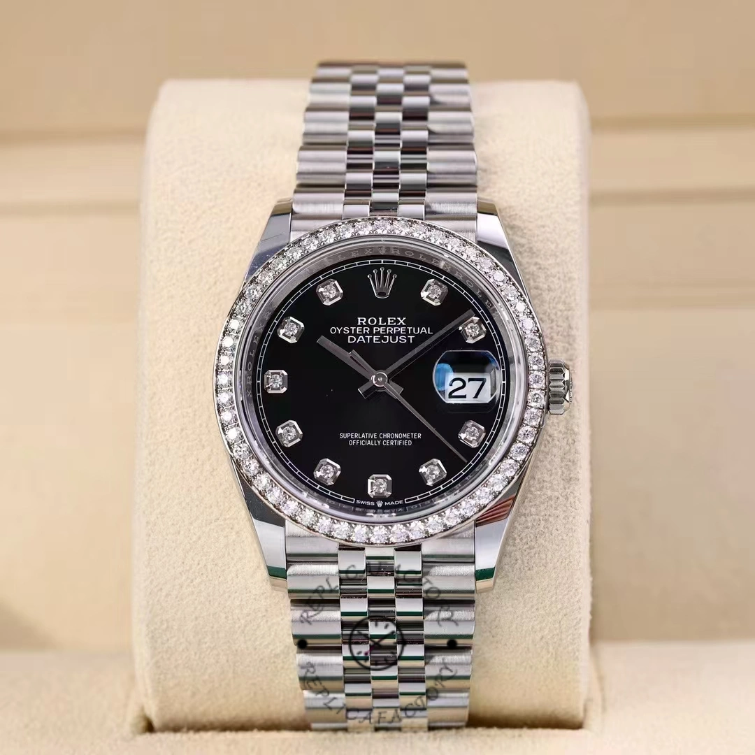 Replica Rolex Datejust Stainless Steel 126284RBR 0019 Black Diamond Jubilee - QualitySwissReplica