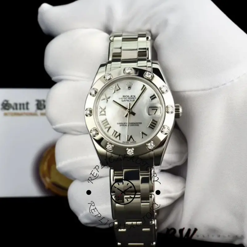 Rolex Pearlmaster Midsize 81319 MOP Dial 34MM Lady Replica Watch - QualitySwissReplica