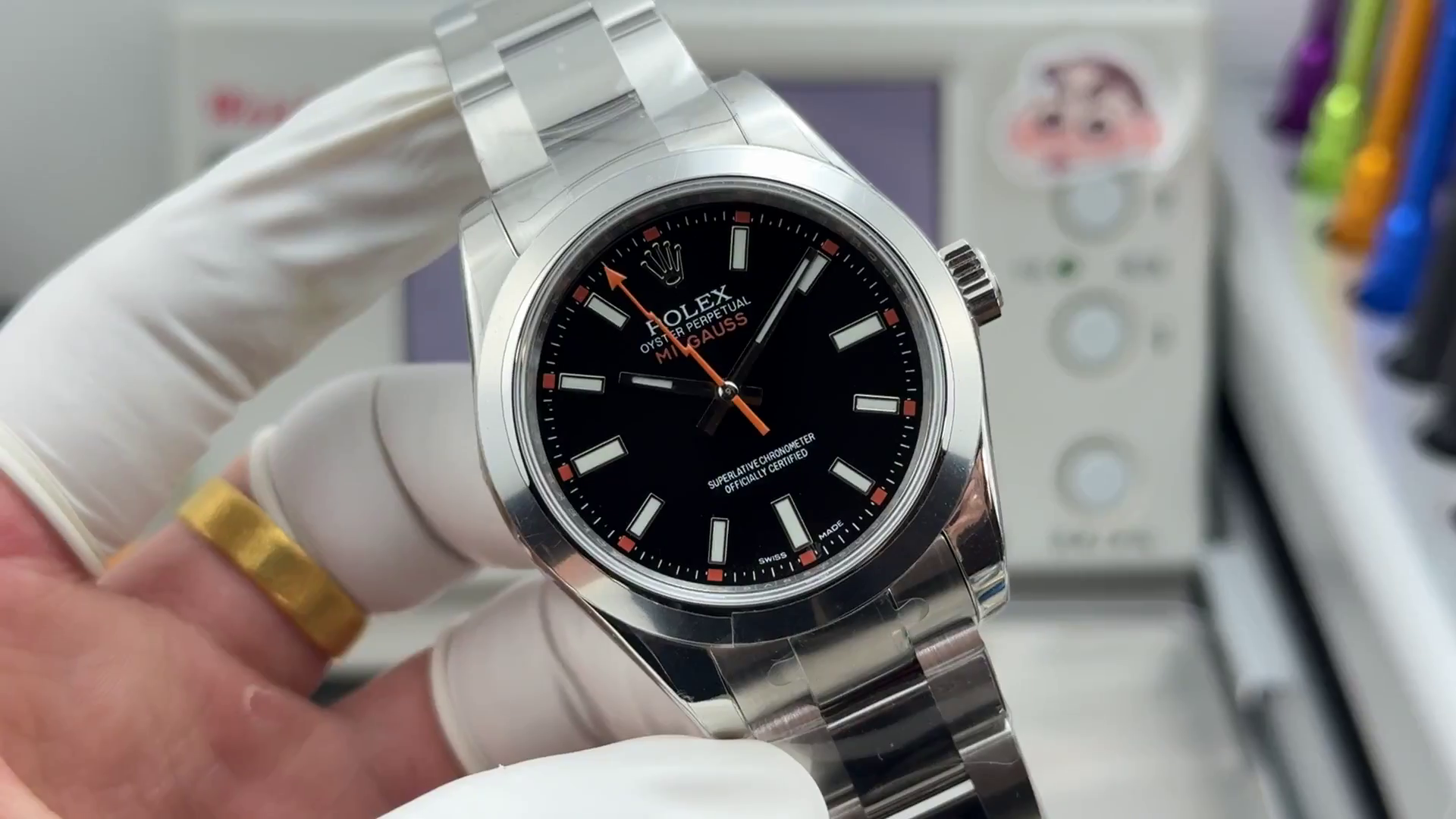 Replica Rolex Milgauss 116400-0001 Stainless Steel Black Dial 40mm Mens Watch - QualitySwissReplica