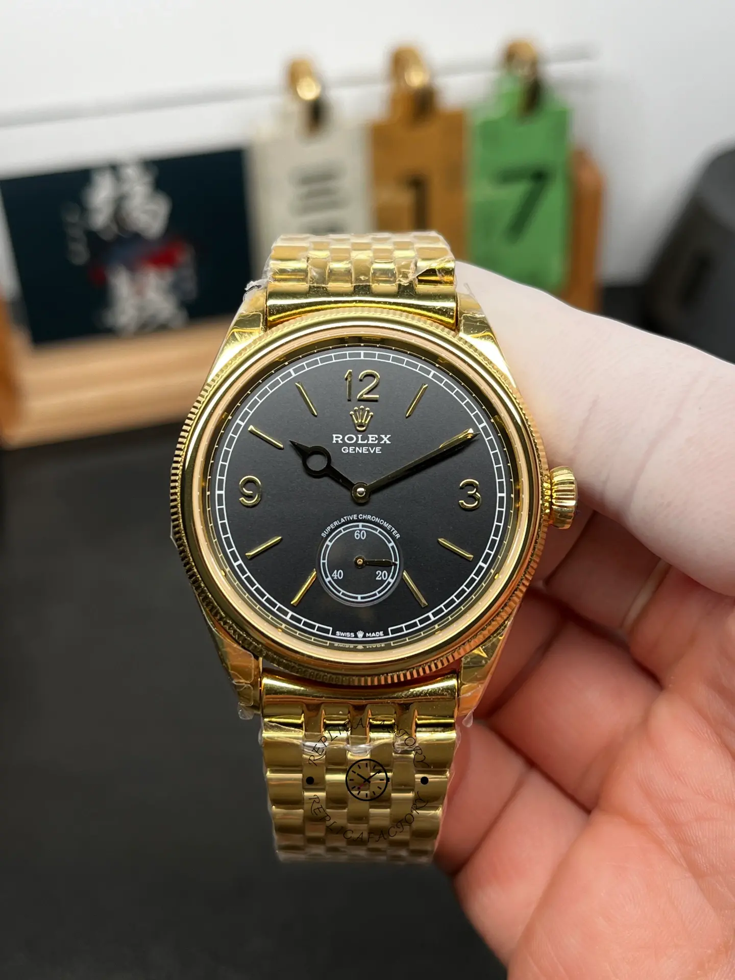 Replica 1:1 Clone Rolex 1908 52508 0007 Black Dial Settimo Bracelet - QualitySwissReplica