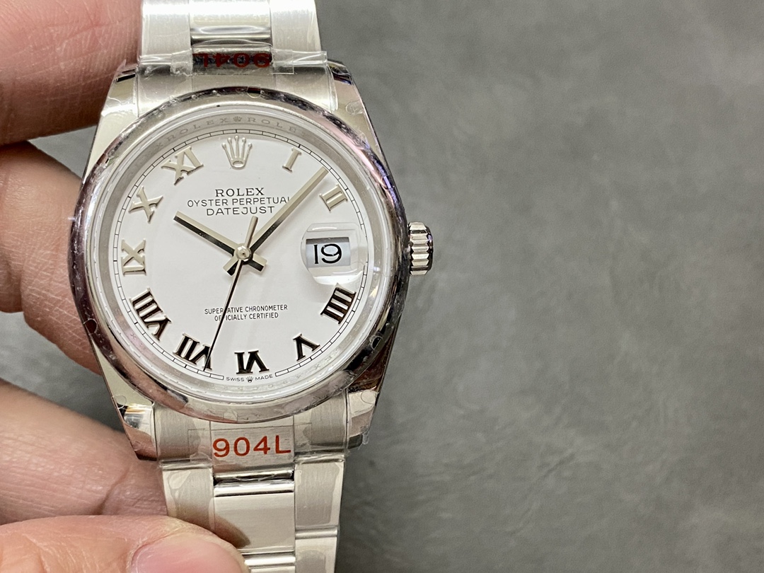 Replica Rolex Datejust m126200 0008 White Roman Dial Stainless Steel 36MM Unisex Watch - QualitySwissReplica