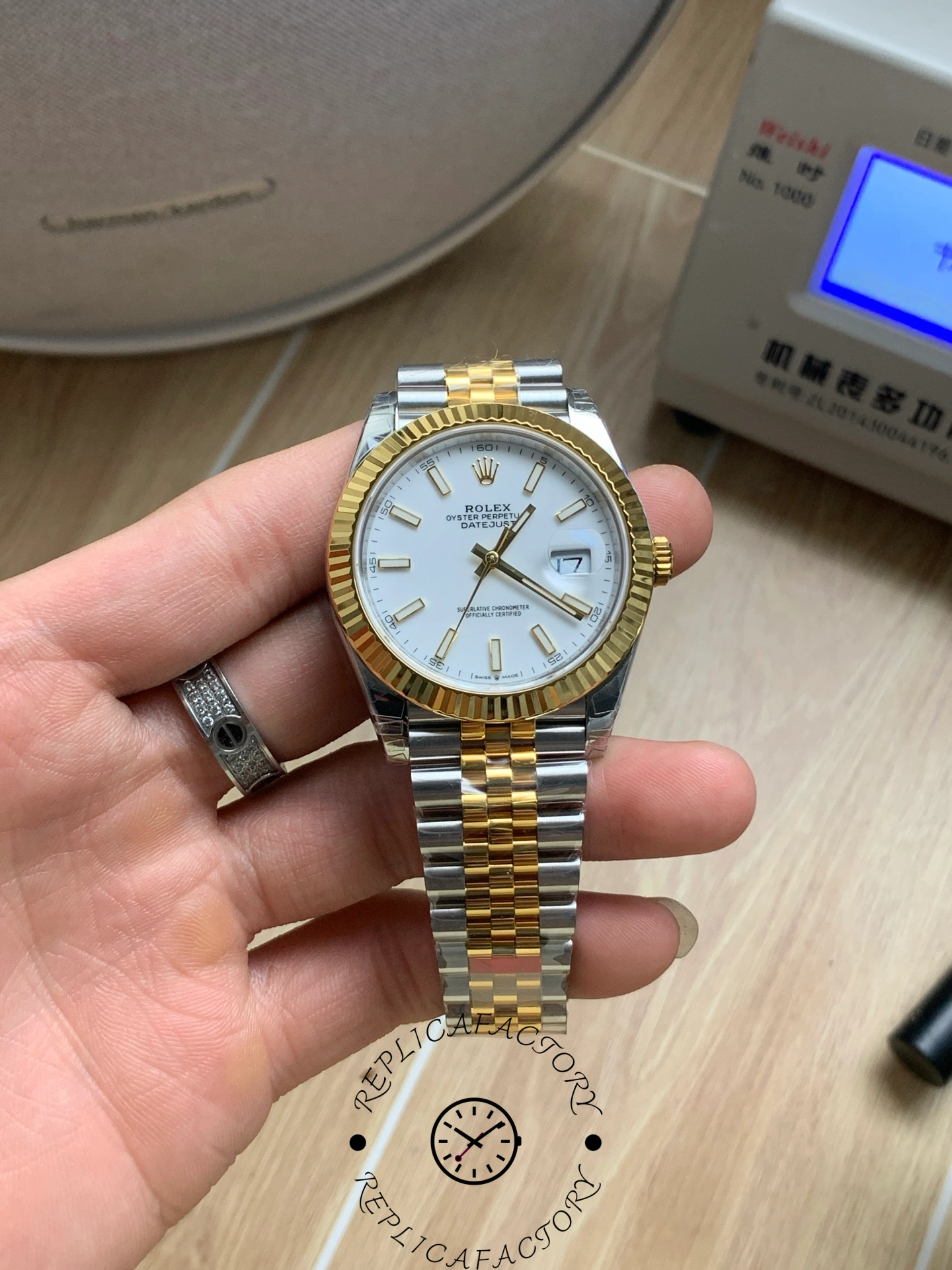 Replica Rolex Datejust 126333 0016 White Index Jubilee 41mm Two Tone Steel - QualitySwissReplica