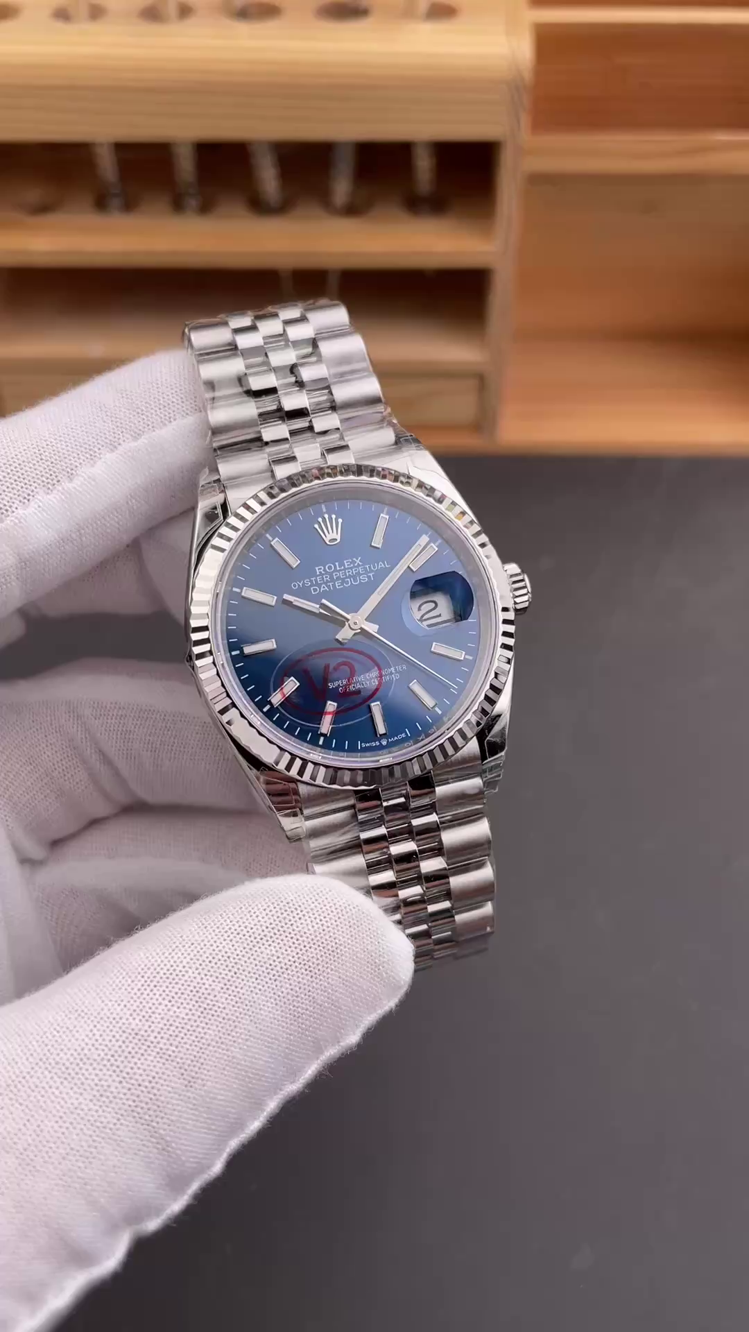 Replica Rolex Datejust 126234 Blue Index Dial Fluted Bezel 36MM Unisex Watch - QualitySwissReplica