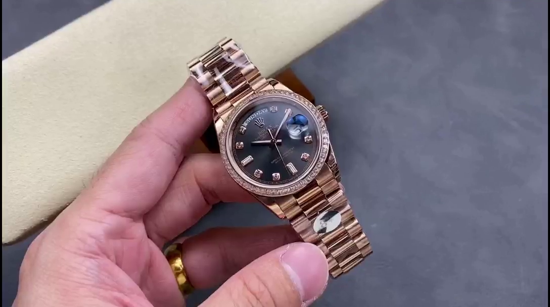 Replica Rolex Day-Date 128345RBR Slate Dial Everose Gold 36MM Unisex Watch - QualitySwissReplica