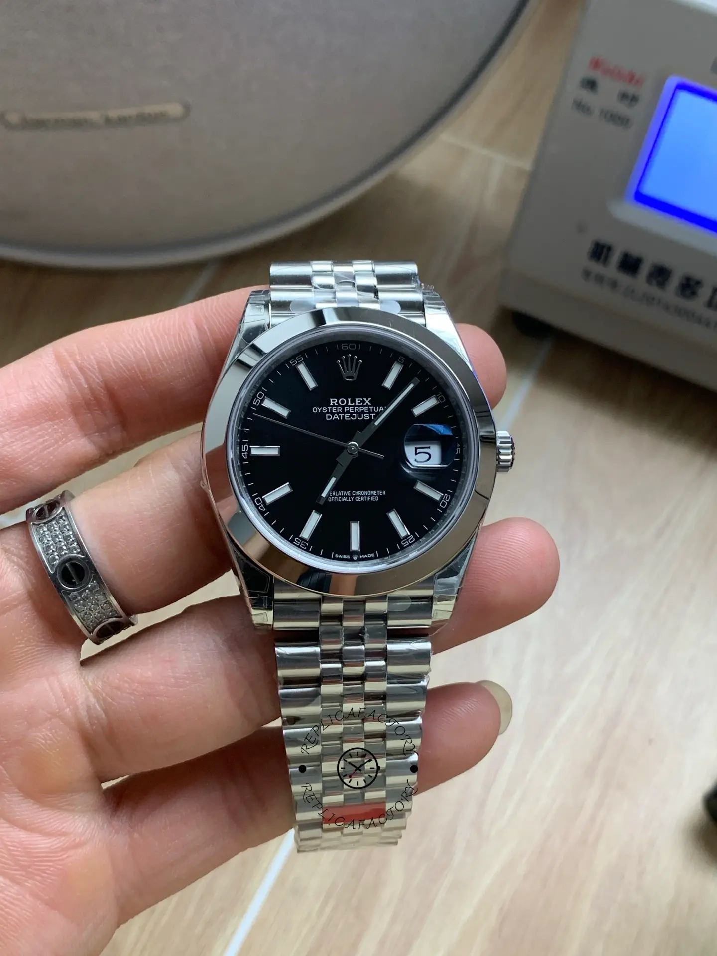 Replica Rolex Datejust 41 41mm 126300 0012 Bright Black Index Dial - QualitySwissReplica