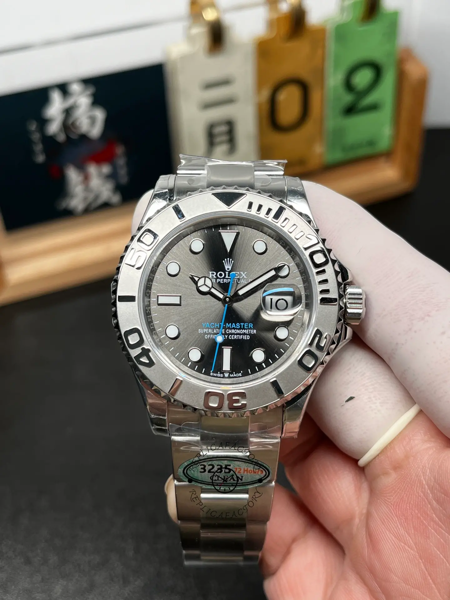 Replica Rolex Yacht-Master 116622 Stainless Steel Grey Dial 40mm Mens Watch - QualitySwissReplica