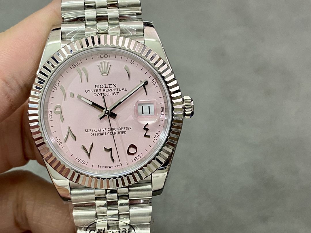 Replica Rolex Datejust Middle Eastern Digital Pink Dial Fluted Bezel M126234 - QualitySwissReplica