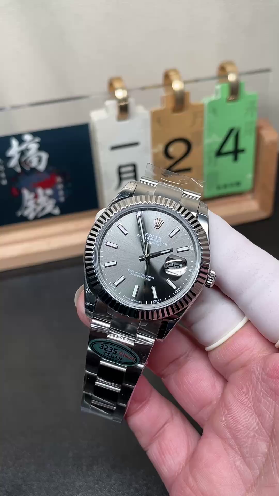 Replica Rolex Datejust 41 White Gold Fluted Bezel Slate Dial Oyster M126334 0013 Men's Watch - QualitySwissReplica