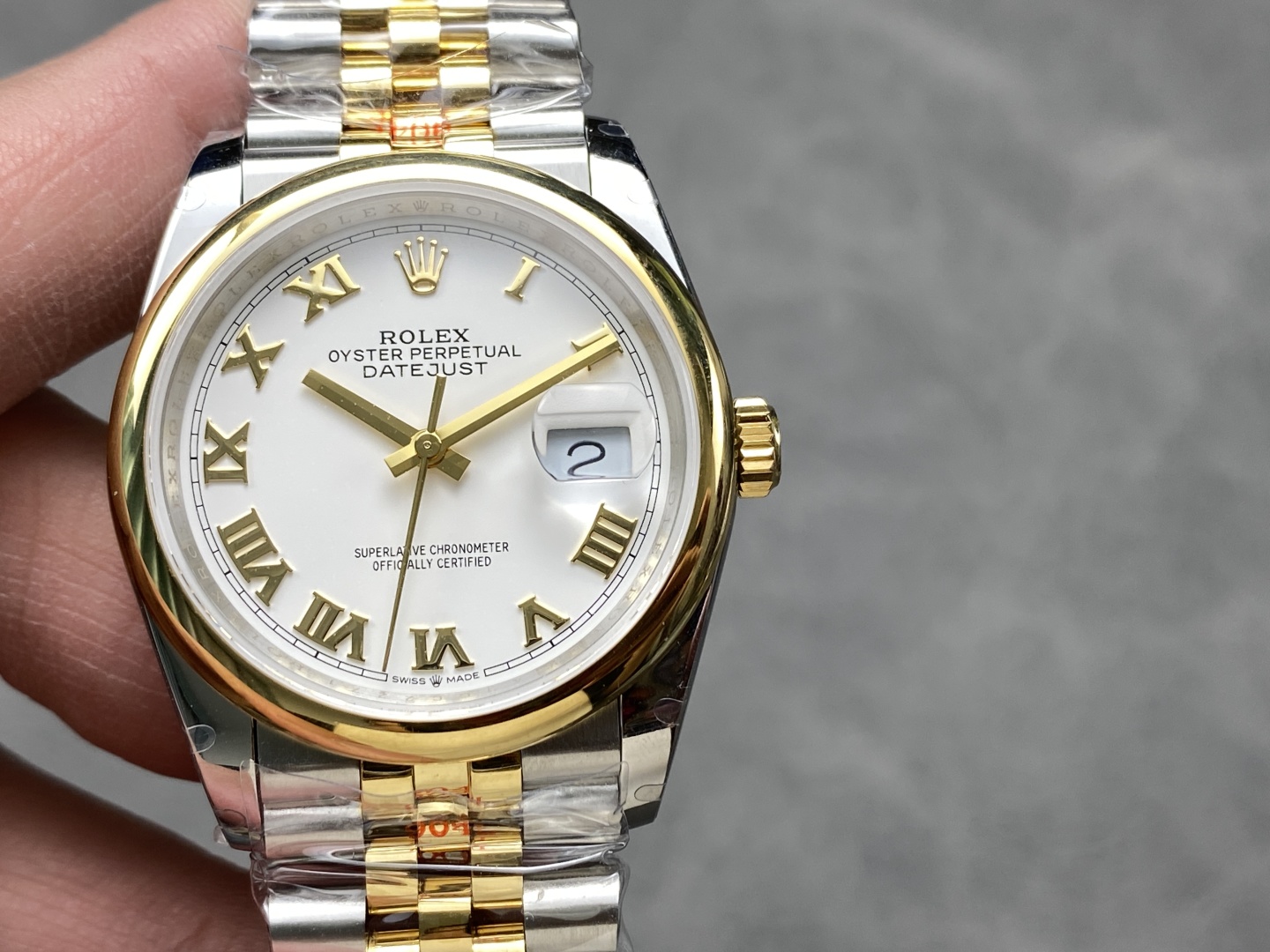 Replica Rolex Datejust 36 Two Tone White Dial Roman Numerals 126203 0029 - QualitySwissReplica