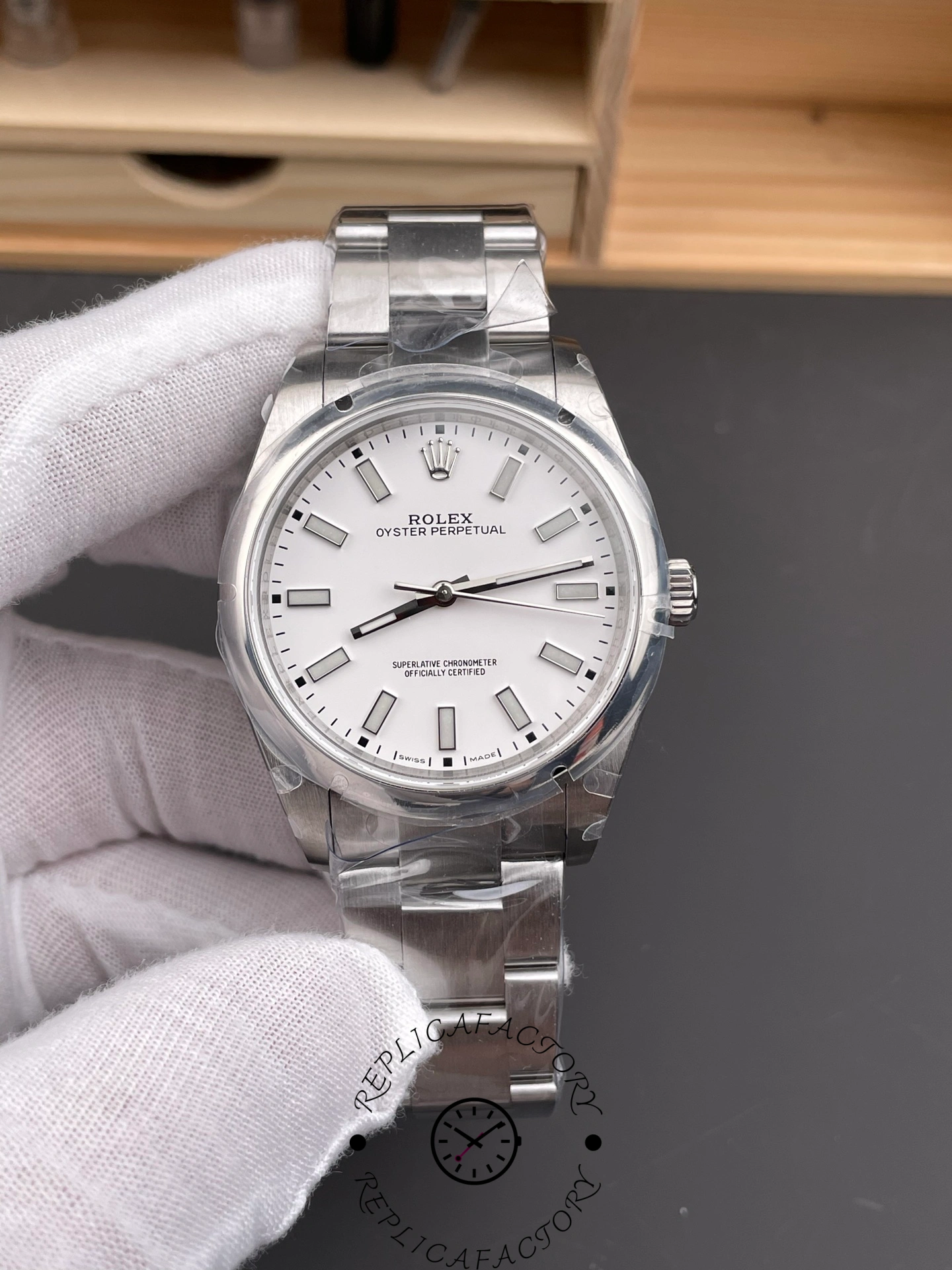 Replica Rolex Oyster Perpetual 114300 White Dial 39mm Mens Watch - QualitySwissReplica
