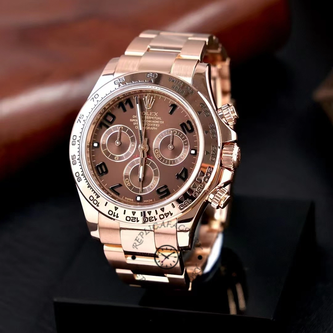 Replica Rolex Daytona m116505 Everose Gold Brown Dial 40MM Mens Watch - QualitySwissReplica