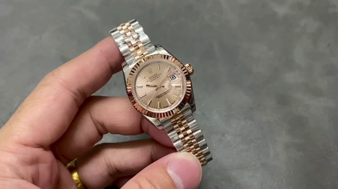 Replica Rolex Datejust 28 Stainless Steel and Everose Gold 279171 0023 Rose Index Jubilee Lady Watch - QualitySwissReplica