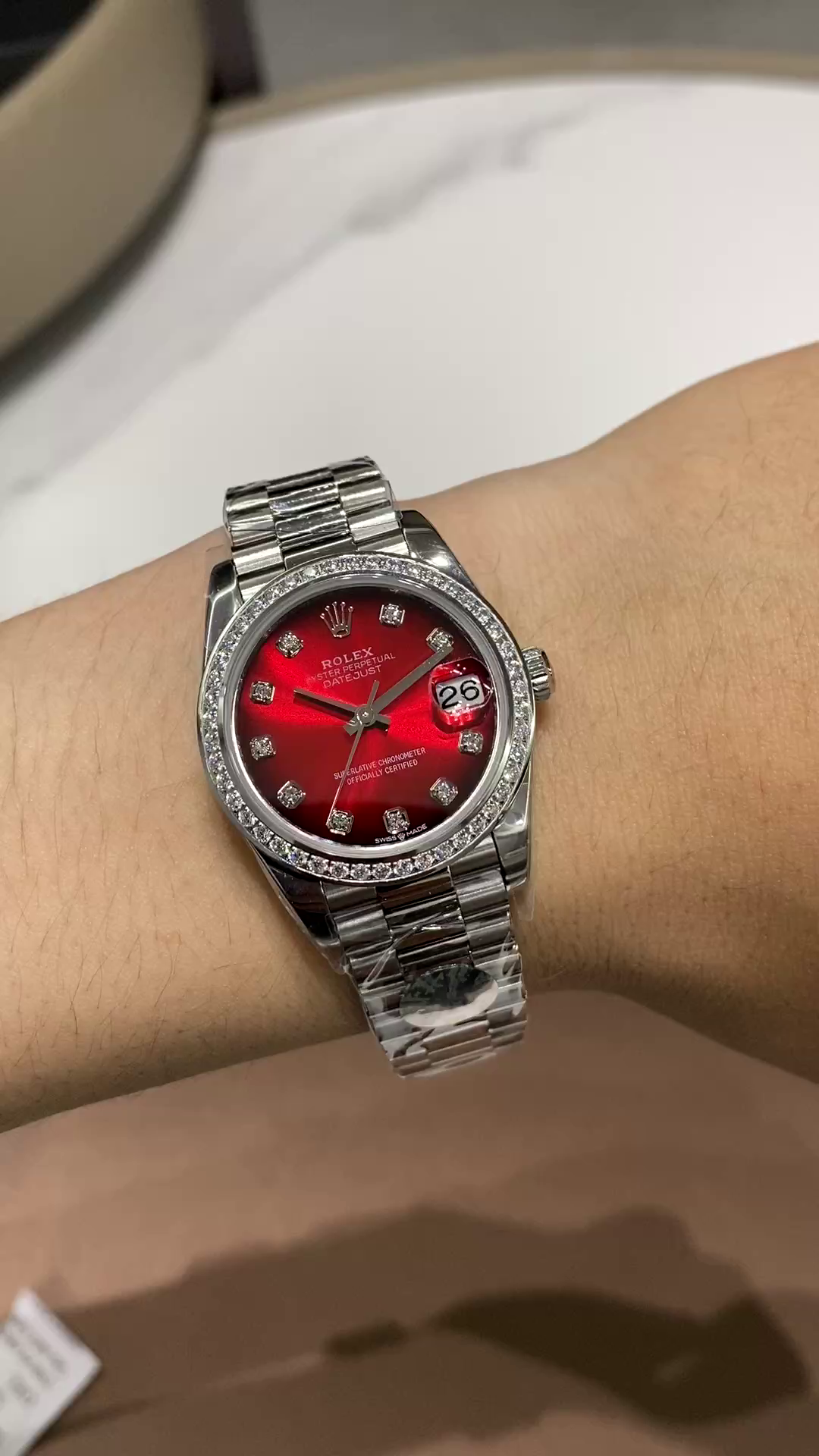 Replica Rolex Datejust 31 White Gold Red Gradient Dial 278289RBR-0028 - QualitySwissReplica