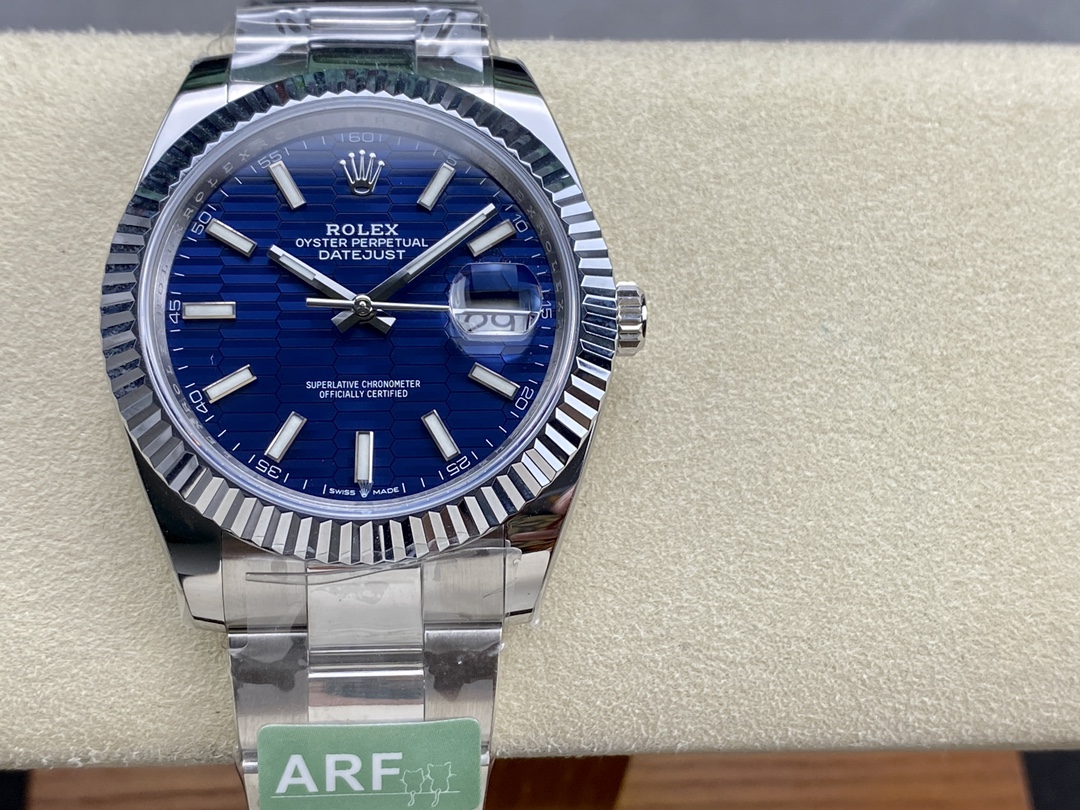 Replica Rolex Datejust 126334 Fluted Bezel Blue Fluted-motif Dial 41MM Mens Watch - QualitySwissReplica