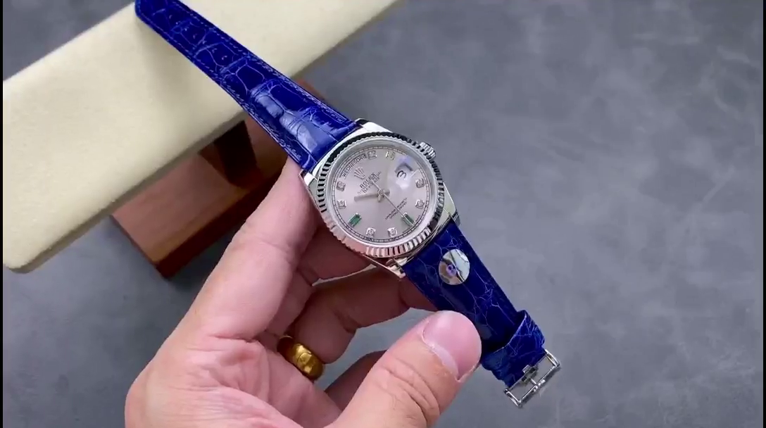 Replica Rolex Day Date 36 White Gold Diamond Rhodium Dial 118139 0053 - QualitySwissReplica