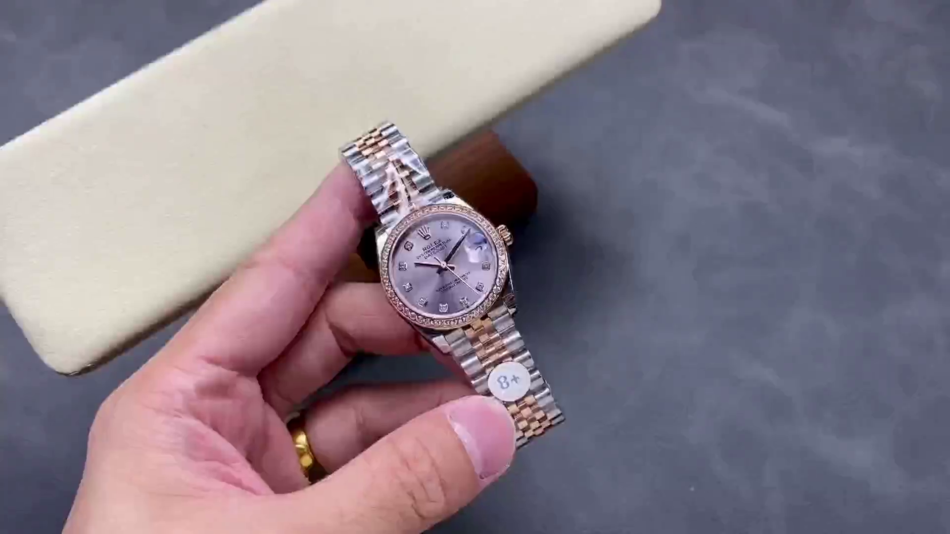 Replica Rolex Datejust 31mm Stainless Steel and Rose Gold 278381RBR 0024 Rose Diamond Jubilee - QualitySwissReplica