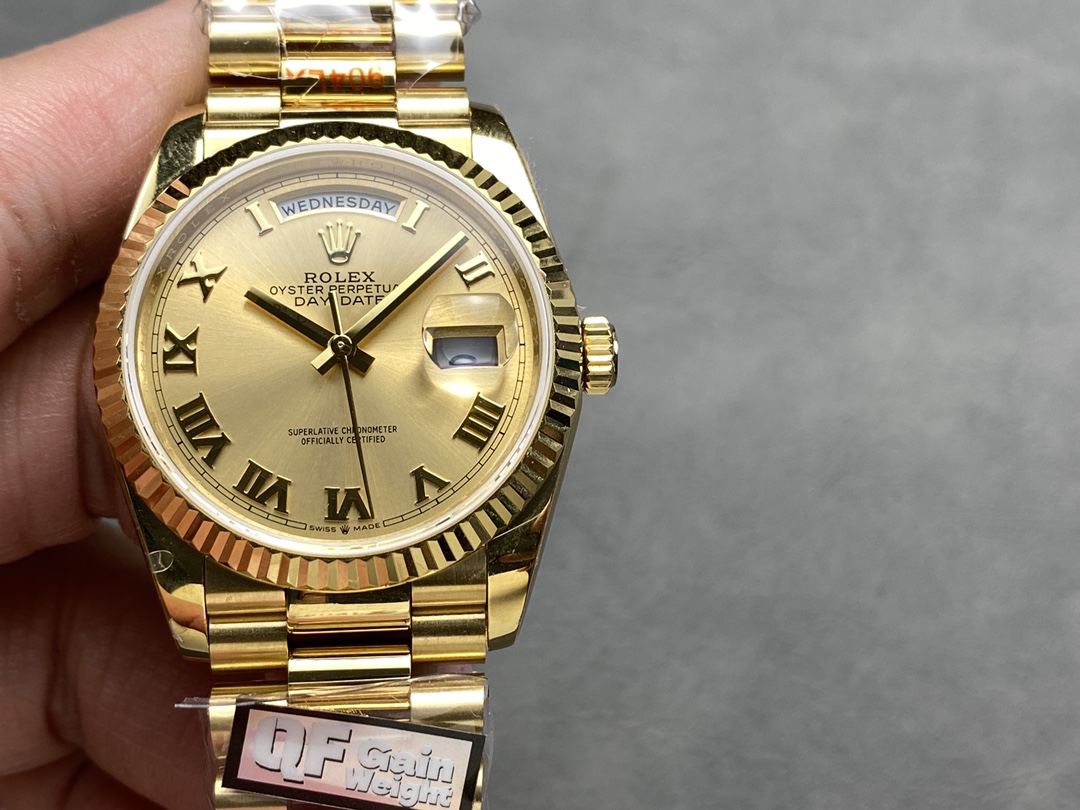 Replica Rolex Day-Date 118238 Champagne Dial 36mm Unisex Watch - QualitySwissReplica