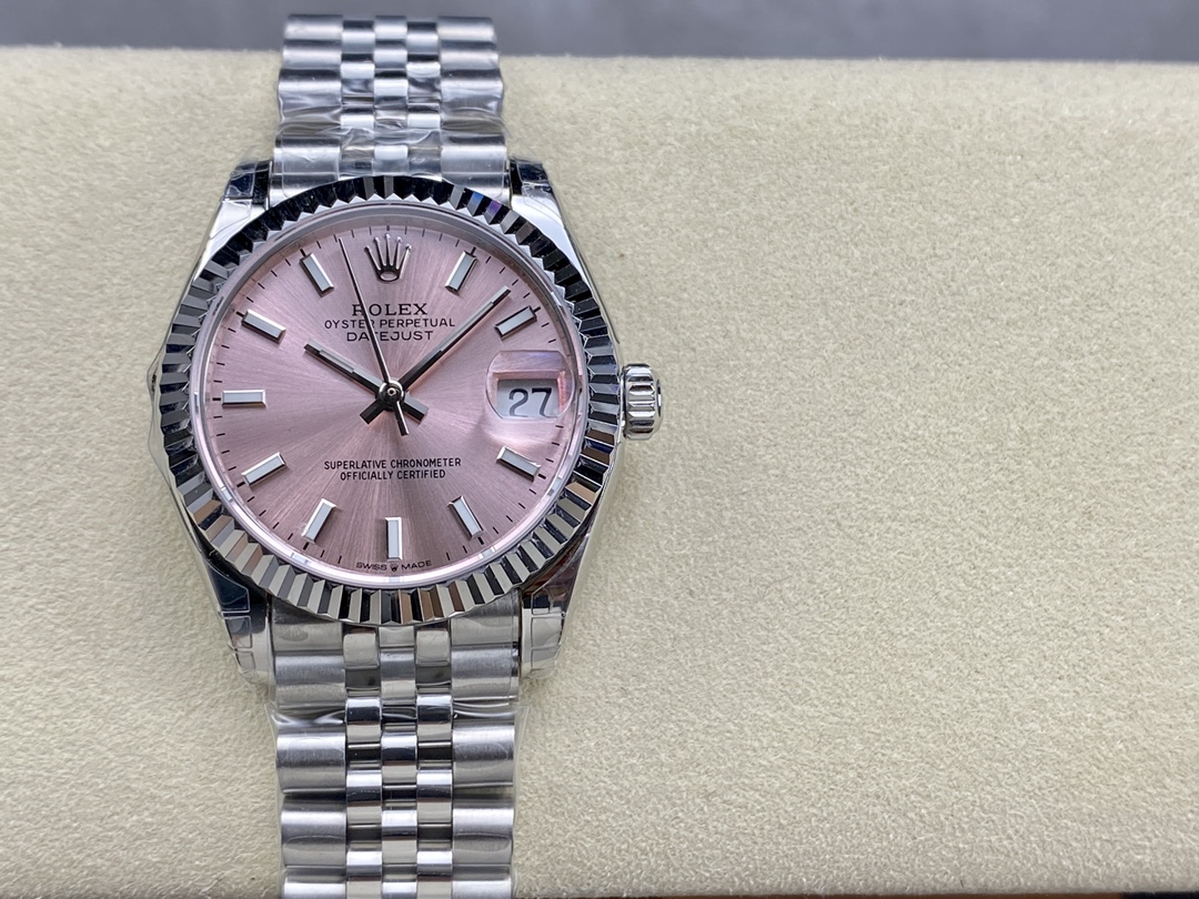 Replica Rolex Datejust 31 Stainless Steel and White Gold Pink Dial M278274 0014 Women's Watch - QualitySwissReplica