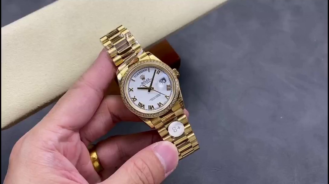 Replica Rolex Day Date 36 Yellow Gold m128348rbr 0064 White Dial - QualitySwissReplica
