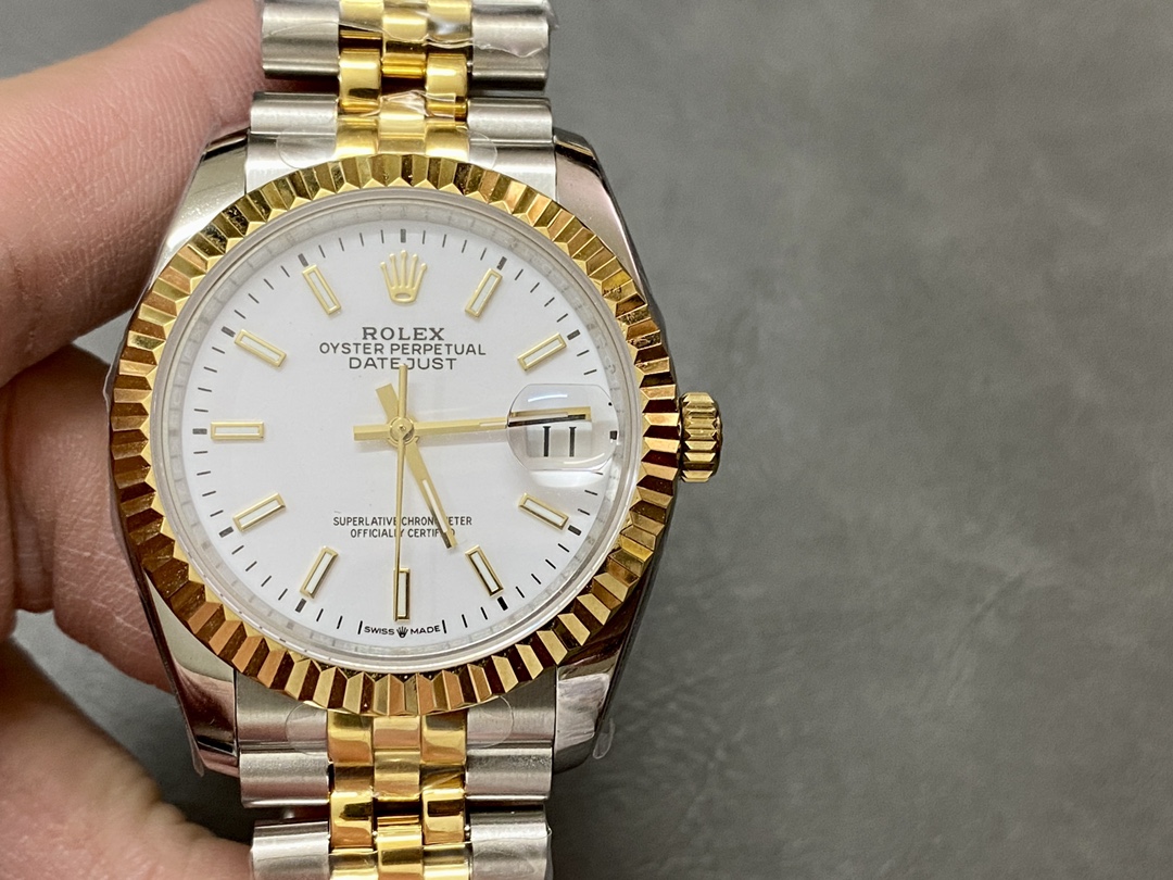 Replica Rolex Datejust m126233 0019 White Index Dial Fluted Bezel 36MM Unisex Watch - QualitySwissReplica