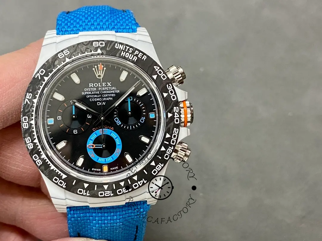 Replica Rolex Daytona Cosmograph Carbon Fiber Luminescent Coating 40mm Nylon Strap Men's Watch - QualitySwissReplica
