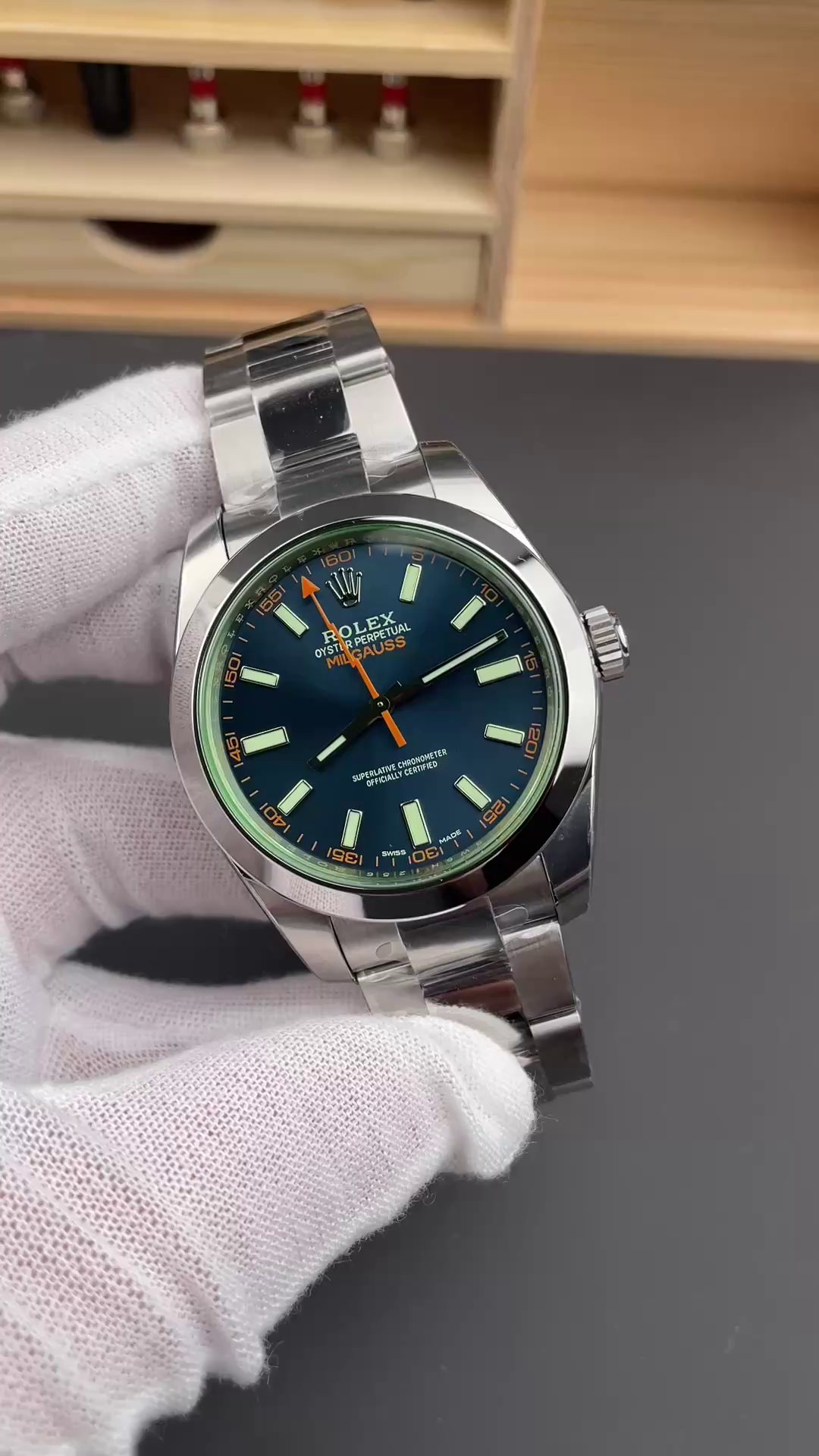 Replica Rolex Milgauss 116400GV Stainless Steel Z-blue Dial 40mm Mens Watch - QualitySwissReplica