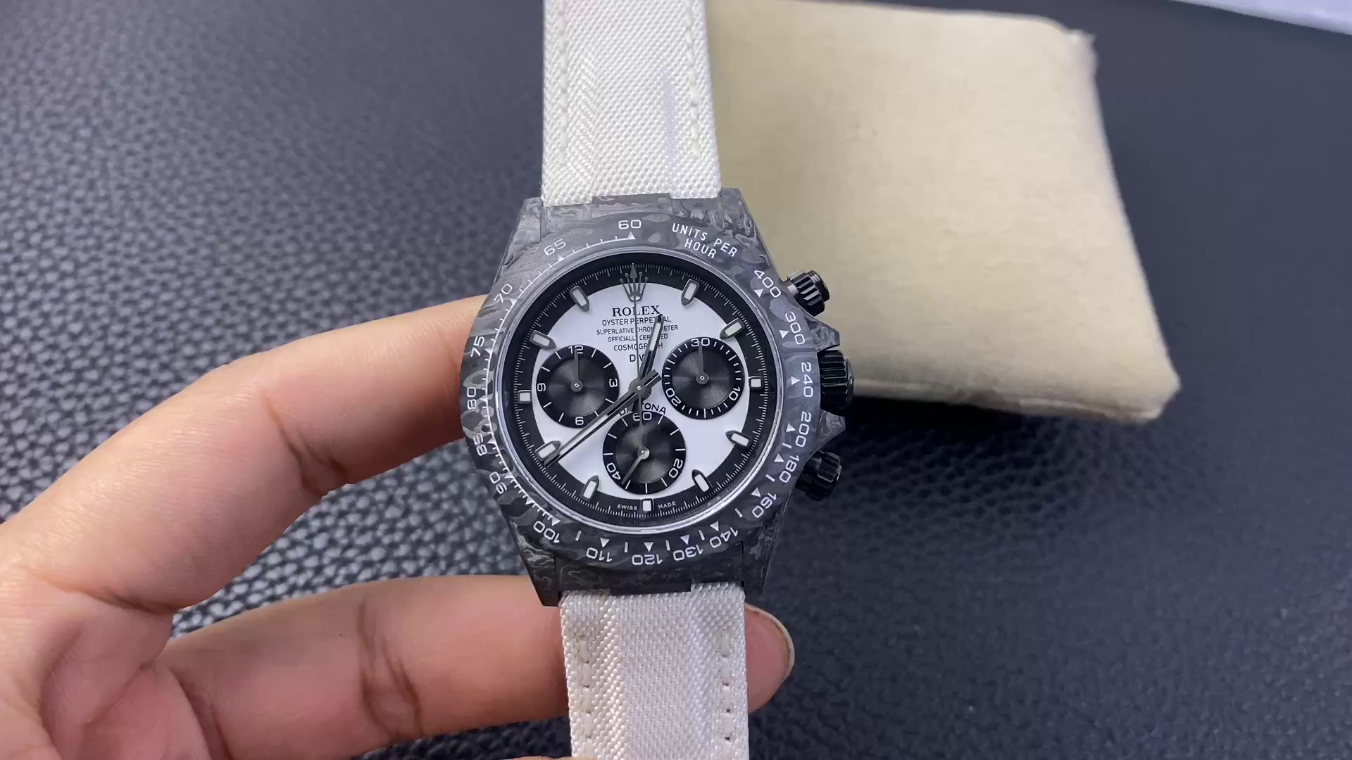 Replica Rolex Daytona Cosmograph DIW Watch Factory Movement Designer 40 Carbonfiber - QualitySwissReplica