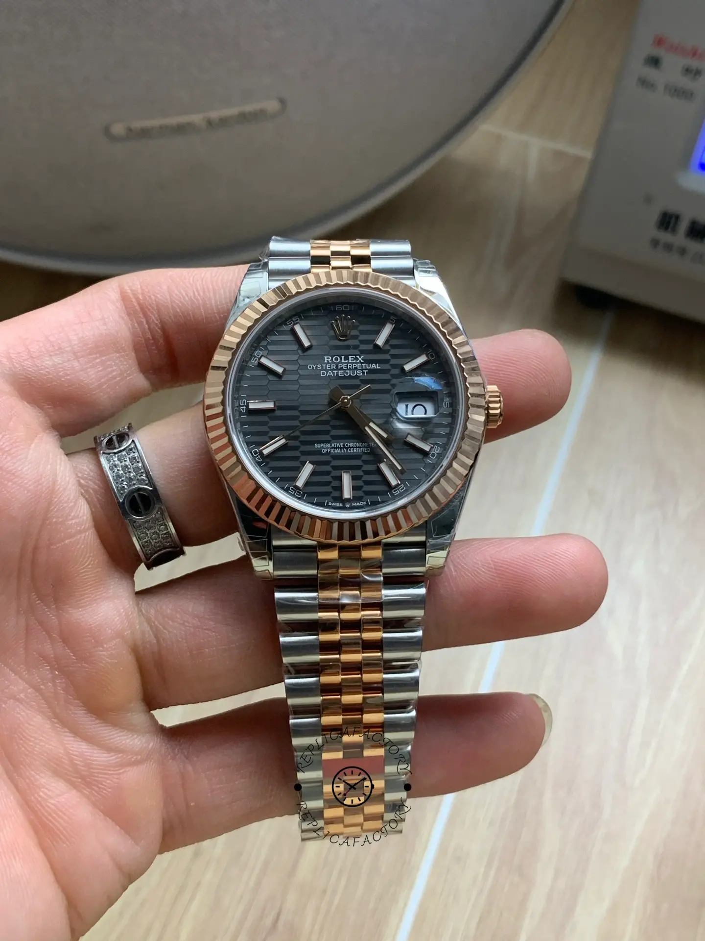 Replica Rolex Datejust Grey Fluted Motif Dial m126331 0020 Mens Watch - QualitySwissReplica
