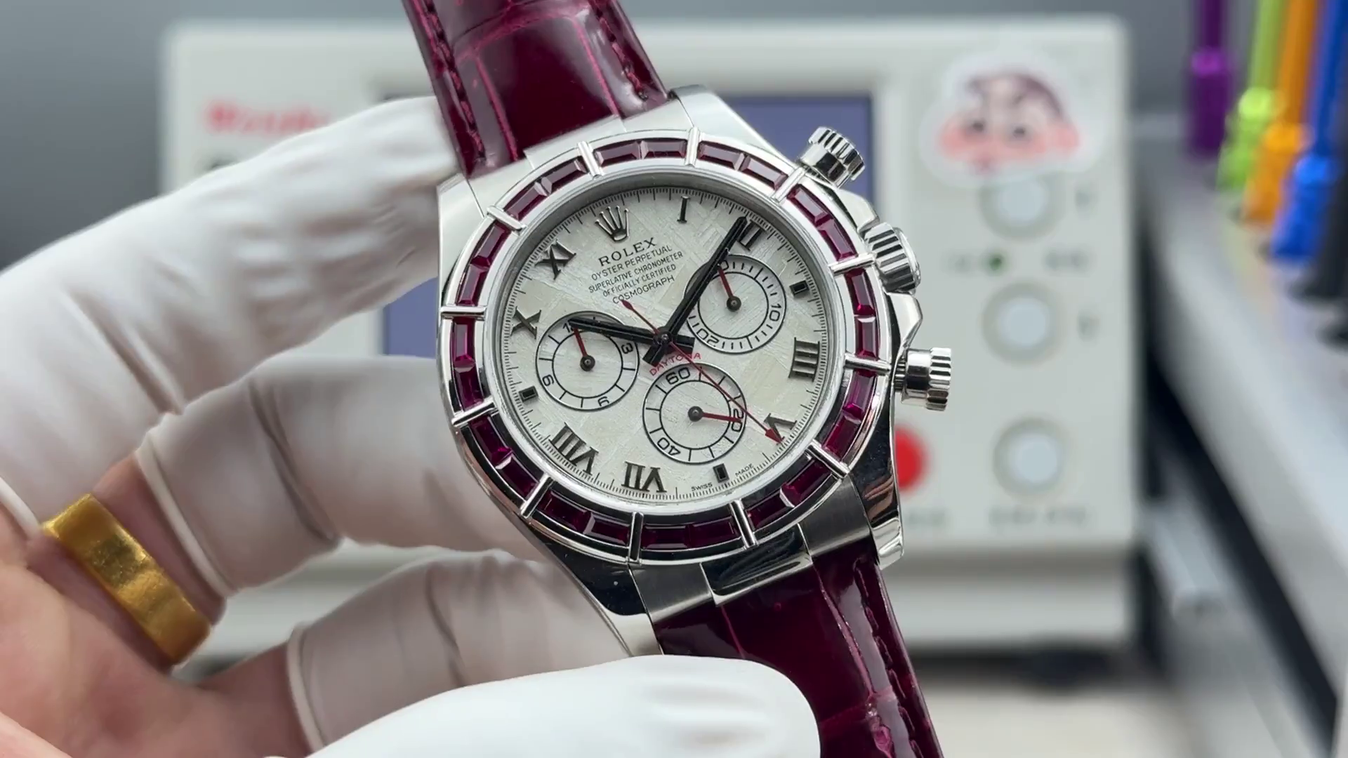 Replica Rolex Daytona 116589SALV Ruby-Set Bezel Meteorite Dial 40mm - QualitySwissReplica