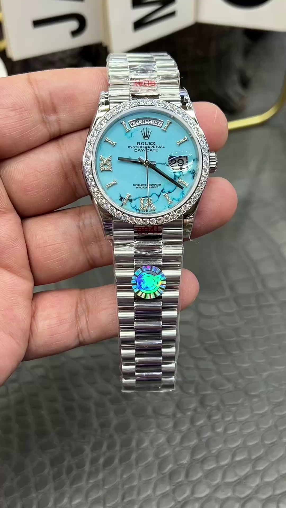 Replica 1:1 Clone Rolex Day-Date 128349RBR-0031 Turquoise Dial - QualitySwissReplica