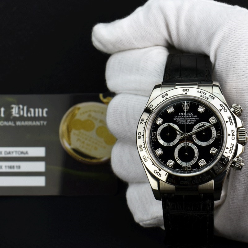 Replica Rolex Daytona 116519 Black Diamonds Dial 40mm Mens Watch - QualitySwissReplica