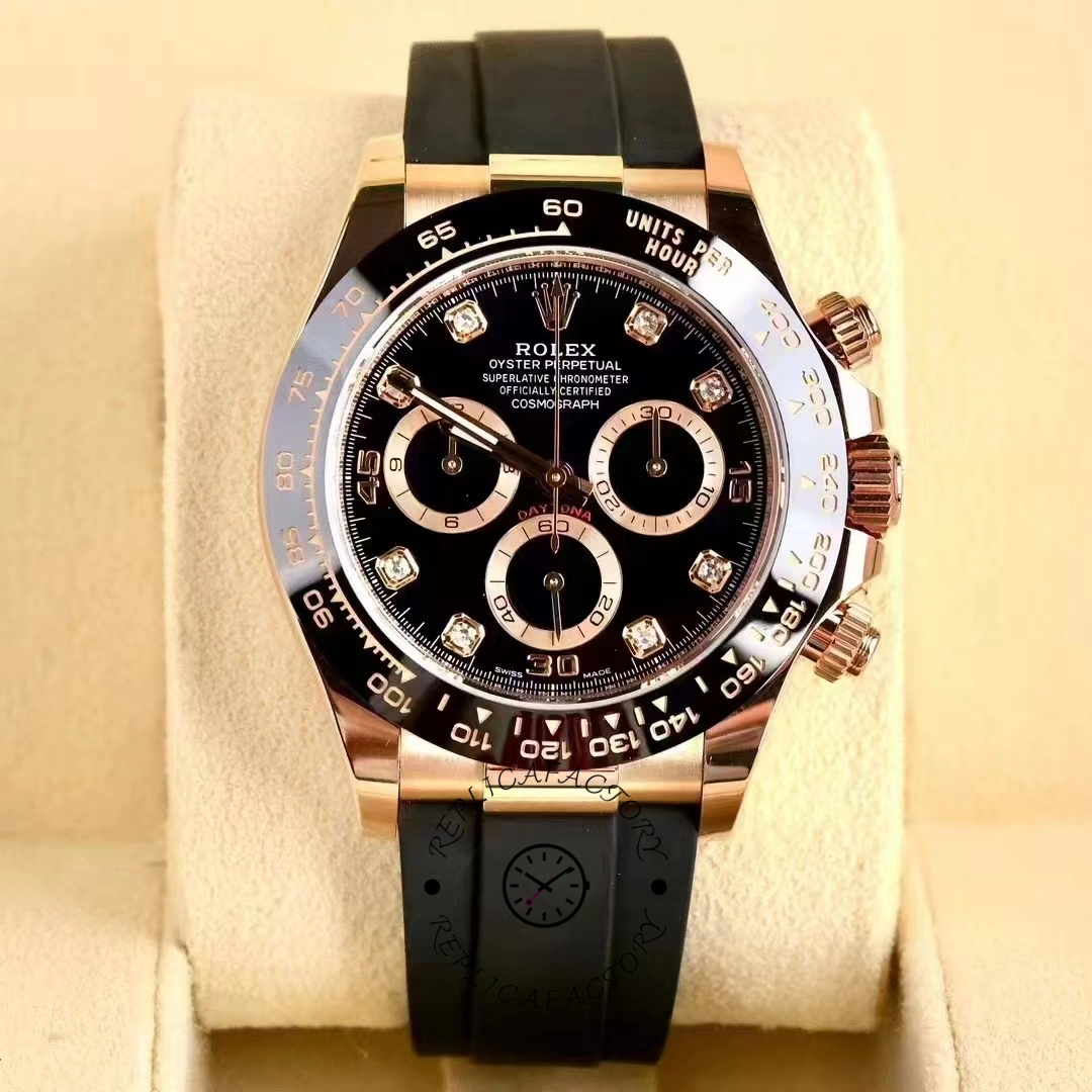 Replica Rolex Cosmograph Daytona Rose Gold Case Black Dial 116515ln 0057 - QualitySwissReplica