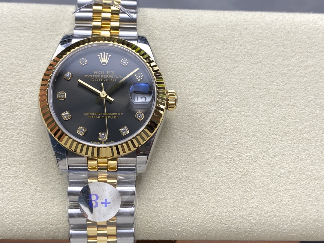 Replica Rolex Datejust 31mm Stainless Steel and Yellow Gold 278273 0022 Grey Diamond Jubilee - QualitySwissReplica