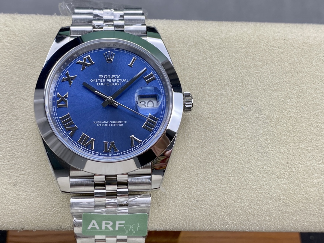 Replica Rolex Datejust 41 Stainless Steel Blue Roman Dial Jubilee Bracelet M126300 0018 Men's Watch - QualitySwissReplica