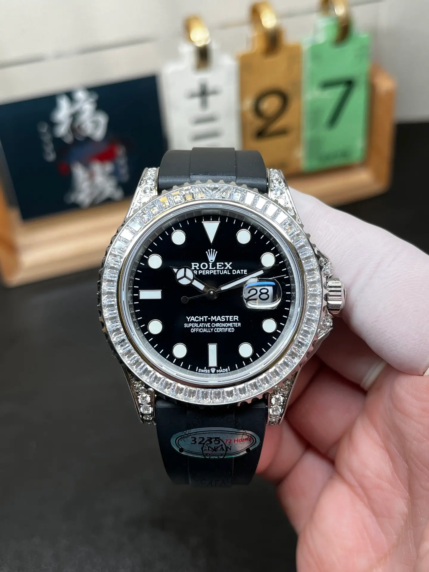 Replica Rolex Yacht Master White Gold 42mm 226679TBR Bagutte bezel Black Dial - QualitySwissReplica