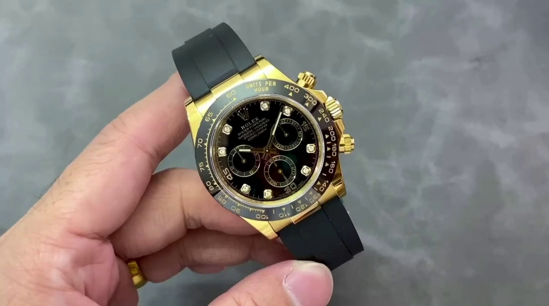 Replica Rolex Daytona 116518LN Black Diamond Dial 40mm Mens Watch - QualitySwissReplica
