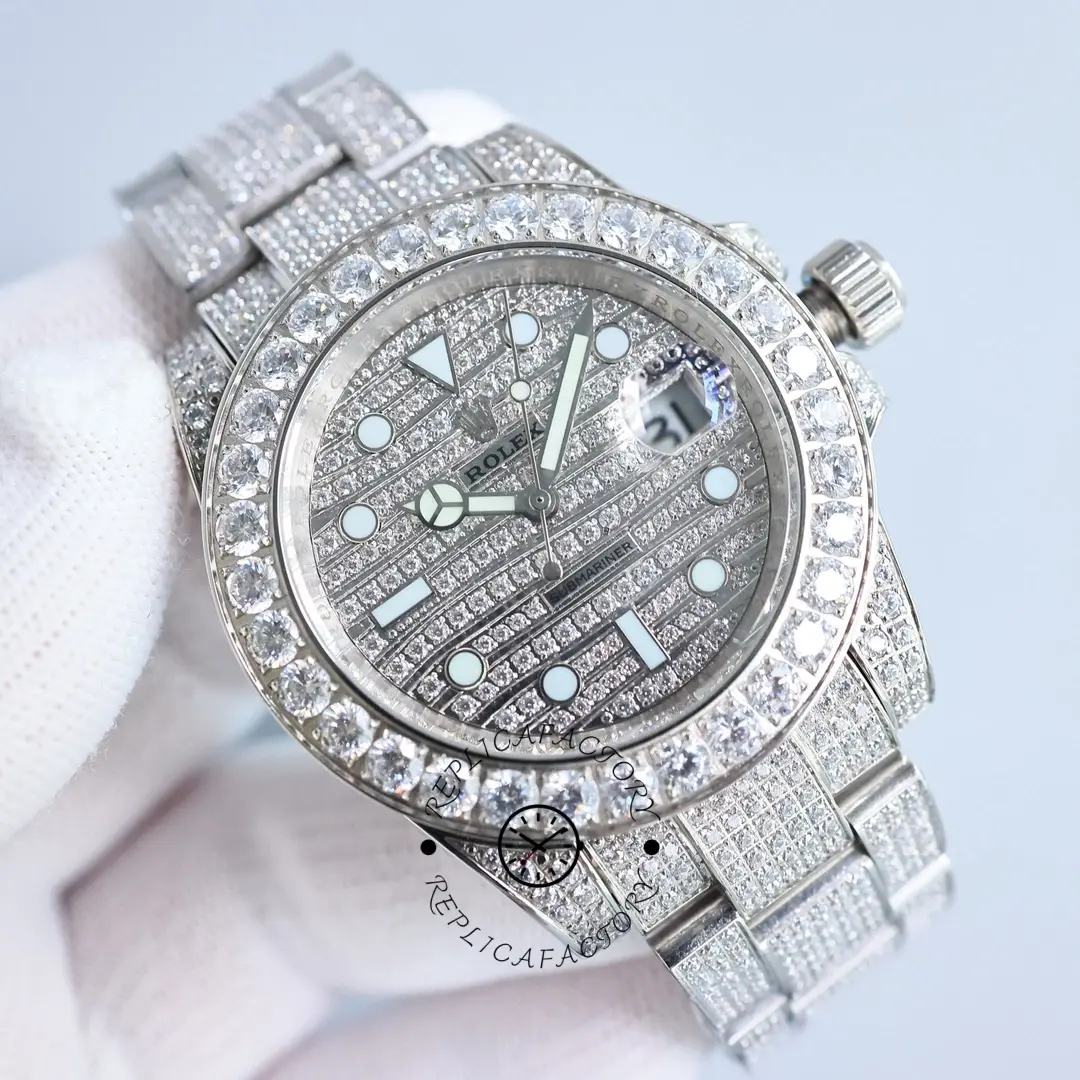 Replica Rolex Submariner 116610LN Diamond Clad - QualitySwissReplica