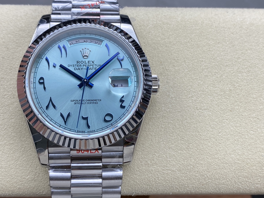 Replica Rolex Day Date 40 228236 Platinum Ice Blue Dial Men's Watch - QualitySwissReplica